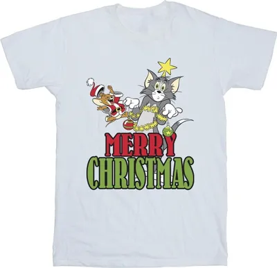 Produktbild von Tom And Jerry - "Merry Christmas Baubles" T-Shirt für Herren BI52130 (S) (Weiß)