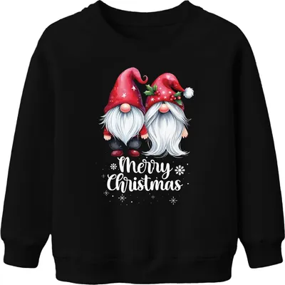 Zdjęcie produktu dla Wesołych Świąt Gnome Elves Pixie Couple - Prezent świąteczny Świąteczny Uni Kids Christmas Jumper, Czarny, 116
