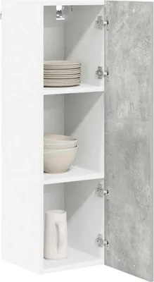 Produktbild von Cloris Designermöbel Hängeschrank mit Tür Beton Grau 30 x 31 x 100cm Holzwerkstoff - 2026Neu387083 - Küchenschränke