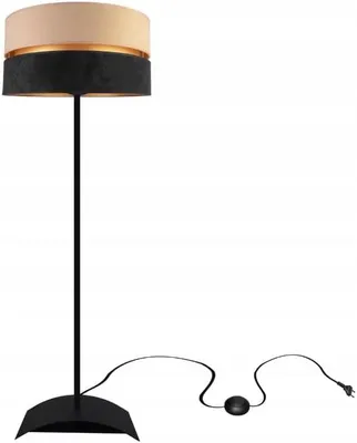 Produktbild von Stehlampe Wohnzimmer Beige-Schwarz-Gold Stehleuchte Standleuchte Design Modern E27 aus Serie N340 (N340-P-BS)