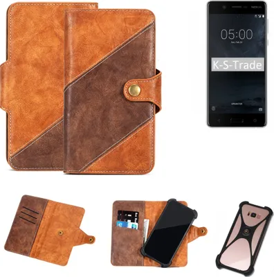 Produktbild von K-S-Trade Handy-Hülle Schutz-Hülle Bookstyle Case Wallet-Case kompatibel mit Nokia 5 Single-SIM Handy Cover Bumper Kantenschutz Smartphone