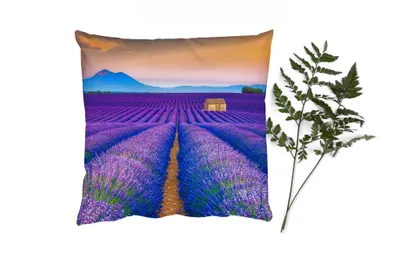 Produktbild von MuchoWow® Zierkissen Sofakissen Wohnzimmer Dekokissen 45x45 cm Lavendel - Lila - Blumen - Schlafpolster - Polster für das Sofa