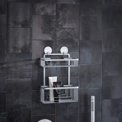 Image de Kleine Wolke Double panier de douche Rocco Rectangulaire Aluminium