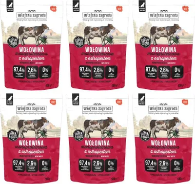 Immagine prodotto di Wiejska Zagroda cibo umido per cani Manzo monoproteico 6x500g