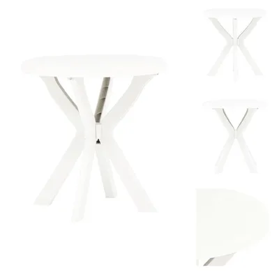 Image de vidaXL Table de bistrot blanche Ø70 cm plastique - Tables de jardin