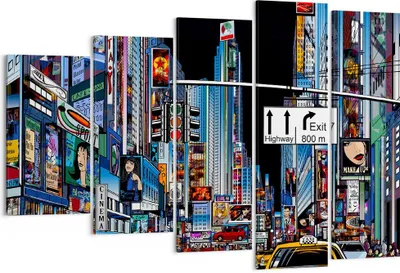 Produktbild von Bild auf Leinwand - Leinwandbild - Manhattan New York Straße - 150x100cm - Wand Bild - Wanddeko - Leinwanddruck - Bilder - Kunstdruck - Wanddekoration - Leinwand bilder - Wandkunst - EG150x100-2720