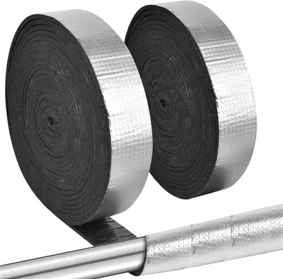 Obrázok produktu pre Izolačná páska 10 m x 5 cm, 2 role, pre vykurovacie potrubia, samolepiaca, guma a hliník