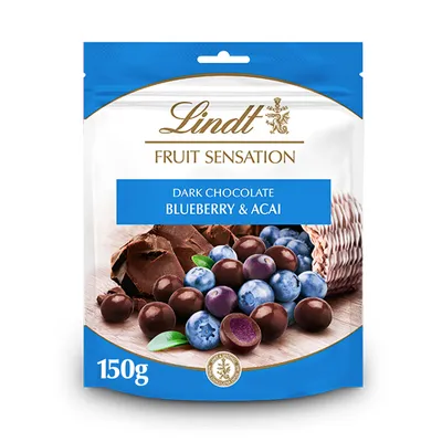 Obrázok produktu pre SENSATION FRUIT Bonbóny z horkej čokolády plnené ovocnou zložkou čučoriedky a acai 150g