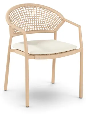 Produktbild von Stapelbarer Gartenstuhl Taragona | Cappuccino | Aluminium und Rope | Hartman | 2er Set