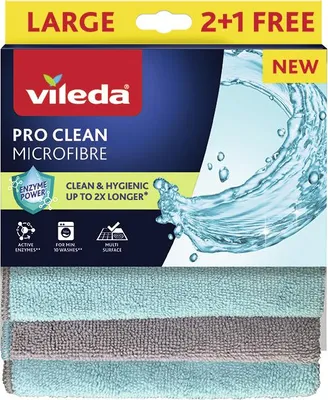 Image de Chiffon Microfibre Vileda Pro Clean Nettoyage Professionnel Sans Traces - Vileda