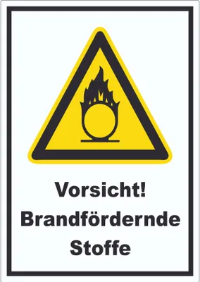 Produktbild von Vorsicht Brandfördernde Stoffe Aufkleber A0 (841x1189mm)