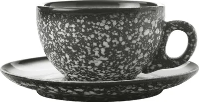 Immagine prodotto di Maxwell & Williams AX0358 Caviar Granite Tazza da caffè da 250 ml con piattino, Vetroceramica, marmorizzata, granito
