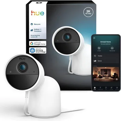 Zdjęcie produktu dla Kamera Philips Hue Secure, do użytku na zewnątrz, przewodowa, z funkcją widzenia w nocy, rozdzielczość 2K, biała