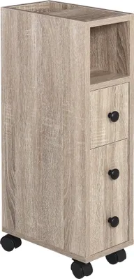 Image de kleankin Support Papier Toilette - Porte-Papier Toilette - Armoire pour Papier Toilette - 3 Niveaux + Sortie Papier Panneaux Aspect chêne Clair