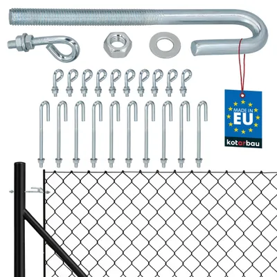 Produktbild von KOTARBAU® 10er Set Gewindespanner M10 verzinkter Stahl Spannschloss für Maschendrahtzaun offener Drahtspanner mit geschlossener Befestigungsschraube