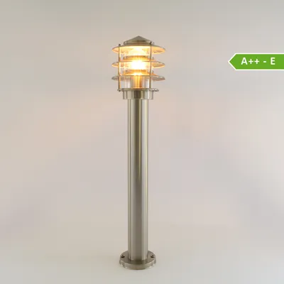 Produktbild von Elegante Standleuchte 249-500 aus V2A-Edelstahl, 50 cm Höhe, Eisen-gebürstet, IP44, E27 Fassung