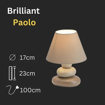 Produktbild von Tischleuchte Brilliant Paolo Keramik Textil Braun Tischlampe