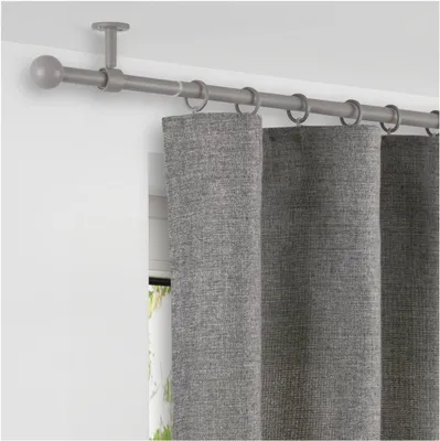 Produktbild von Komplettgarnitur Kugel Gardinenstange ausziehbar Farbe: Cool Gray, Größe: 160-280 cm