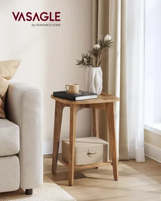 Produktbild von VASAGLE Beistelltisch, kleiner Tisch, Sofatisch eckig, Couchtisch klein, Nachttisch für kleine Räume mit unterer Ablage, für Wohnzimmer Schlafzimmer