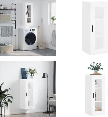 Imagen del producto de vidaXL Armario de pared blanco de 34,5 x 34 x 90 cm - Armario de pared - Armarios de pared - Armario - Armario de almacenamiento