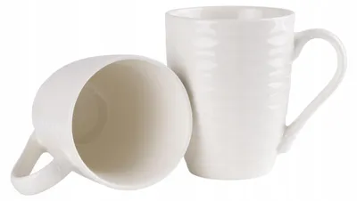 Zdjęcie produktu dla Komplet 2 Kubków Porcelanowych 330Ml Zestaw Kubków Białych Porcelana