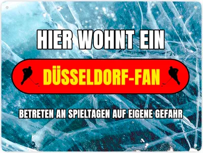 Produktbild von Hier wohnt ein Düsseldorf-Fan Metallschild XXL in 28x38 cm mit Eishallen