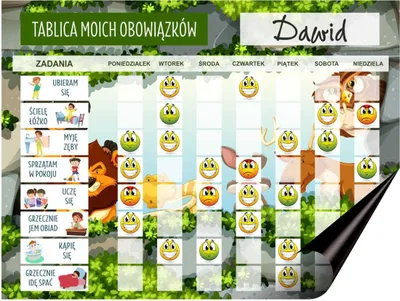 Produktbild von Magnetischer Kühlschrankplaner Kinder-Aufgabentafel Magnet + Emojis