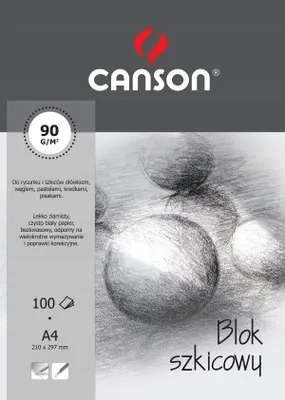 Produktbild von SKIZZENZEICHNUNGSBLOCK A4 CANSON Skizzenbuch zum Skizzieren 90 g 100 k
