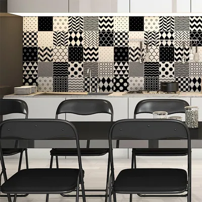 Productafbeelding van Ambiance Zelfklevende wandtegels voor keuken en badkamer, Noors design - 9 stuks