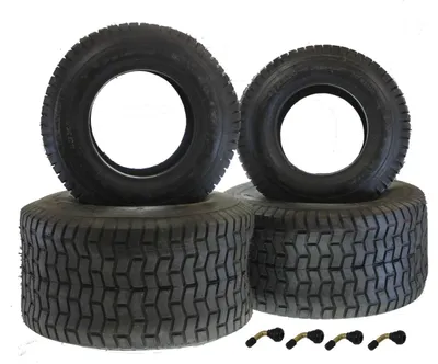Immagine prodotto di Pneumatici per trattorini - 2x pneumatici 16x6.5-8 + 2x pneumatici 20x10-8 tubeless TL incl. 4x valvole