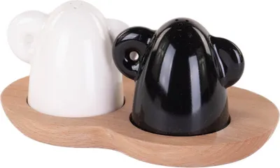 Image de Salière et poivrière sur socle en bois