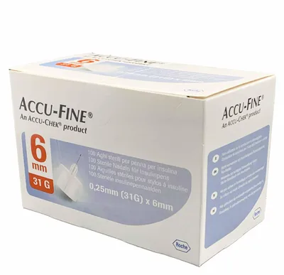 Immagine prodotto di Ago Per Penna Da Insulina Accu-Fine Pen Needle Accu-Chek Gauge 31 X 6Mm 100 Pezzi