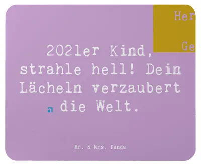 Produktbild von Mr. & Mrs. Panda Mouse Pad Spruch 2021 Geburtstag - Lavendeltraum - Geschenk, pc mauspad, Geburt, Happy Birthday, Alter, Mousepad, Geburtstagsgeschenk, mousematte
