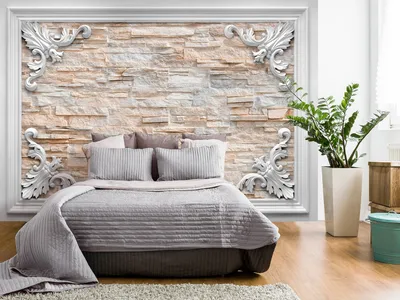 Produktbild von Vlies Fototapete Stein Optik 400x280 cm Tapeten Wandtapete XXL Ornament Steinwand f-C-0210-a-b
