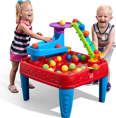 Imagen del producto de Step2 Discovery Ball Mesa de juego acuatica con bolas | Mesa de agua con juego de accesorios de 13 piezas | Mesa de juego acuatica de jardin para