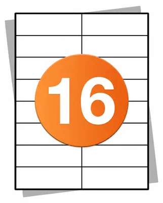 Produktbild von A4 Aufkleberbögen 16 pro Blatt 105x37mm