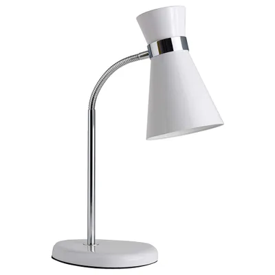 Produktbild von Brilliant Tischleuchte Audrey Weiß max. 60W E27 ohne Leuchtmittel mit Schalter & Flexarm