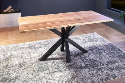 Produktbild von Esstisch Baumkante massiv Akazie natur 300 x 100 schwarz FELINA