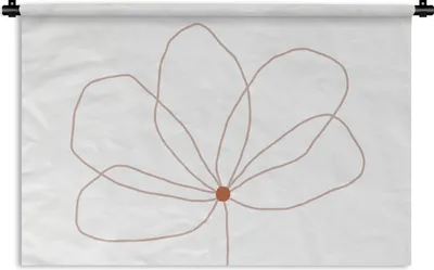 Produktbild von MuchoWow® Wandteppich Wandbehang Blume - Strichzeichnung - Natur 150x100 cm Tapisserie Dekoration Wandtuch - Waschbar - Tapisserien - Wand-Decke