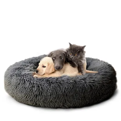 Produktbild von Tierbett Tierbetten, Katzenbett waschbar Flauschiges Hundebett 50/60/70/100 cm für Katzen und kleine Hunde, plüsch Katzenkissen rund