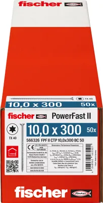Produktbild von Fischer 566326, Schraube, Verzinkter Stahl, Holz, Zink, Teilgewinde, Senkkopf