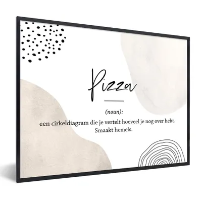 Produktbild von MuchoWow® Gerahmtes Poster Pizza - Wörterbuch - Sprichwörter - Zitate - Pizza definition 80x60 cm - Poster mit Schwarzem Bilderrahmen Wandposter Rahmen Foto Bilder - Schwarzem - Mit Gestell