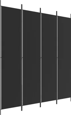 Produktbild von 4-tlg. Paravent Schwarz 200x220 cm Stoff