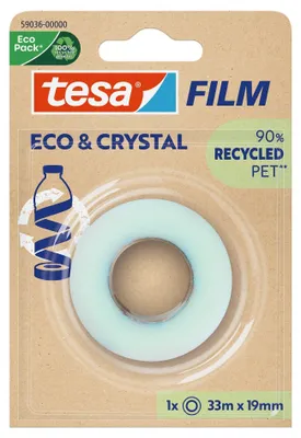 Imagen del producto de tesa 59036-00000-00, cinta tesa Film ECO & CRYSTAL, transparente, 19 mm x 33 m, en blíster