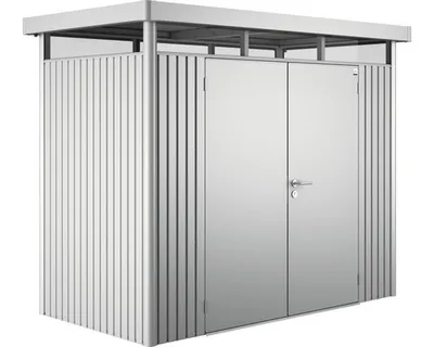 Produktbild von Biohort Highline, Metallschuppen, Doppel, Flachdach, Silber, Metall, Silber