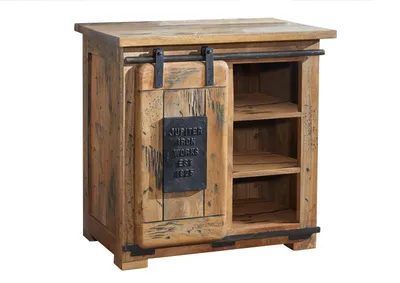 Image de MASSIVMOEBEL24 | Buffet 70x45 Manguier laqué Bois naturel RAILWAY #124