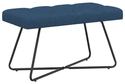 Produktbild von Bank mit Knopfheftung Blau 80 x 40 x 46 cm Stoff
