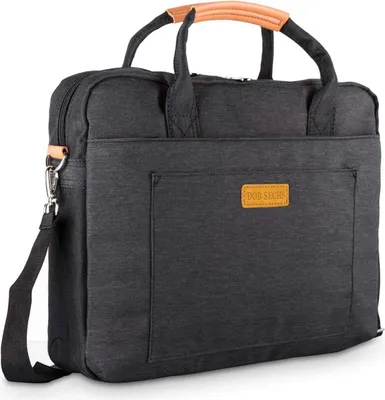 Obrázek produktu pro Brašna na notebook DOB SECHS 17,3" černá s přihrádkou na notebook a ramenním popruhem