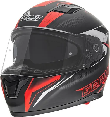 Immagine prodotto di Casco moto Germot GM 330 integrale con visiera parasole integrata nero/rosso opaco-S