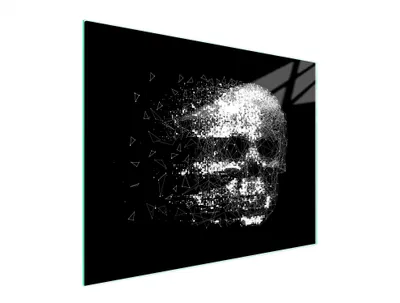 Produktbild von Glasschneidebrett 52x40 Totenkopf